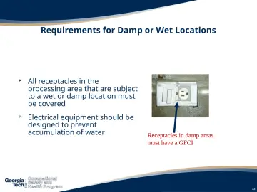 Slide 44: Requirements for Damp or Wet Locations