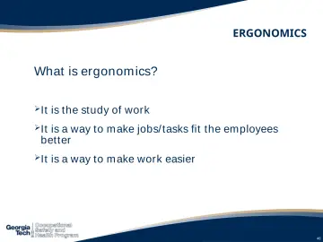 Slide 48: ERGONOMICS