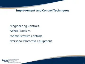 Slide 60: Improvement and Control Techniques