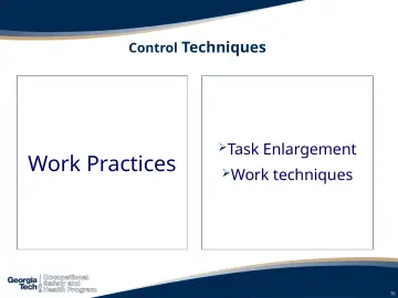 Slide 70: Work Practices