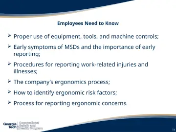 Slide 73: Employees Need to Know
