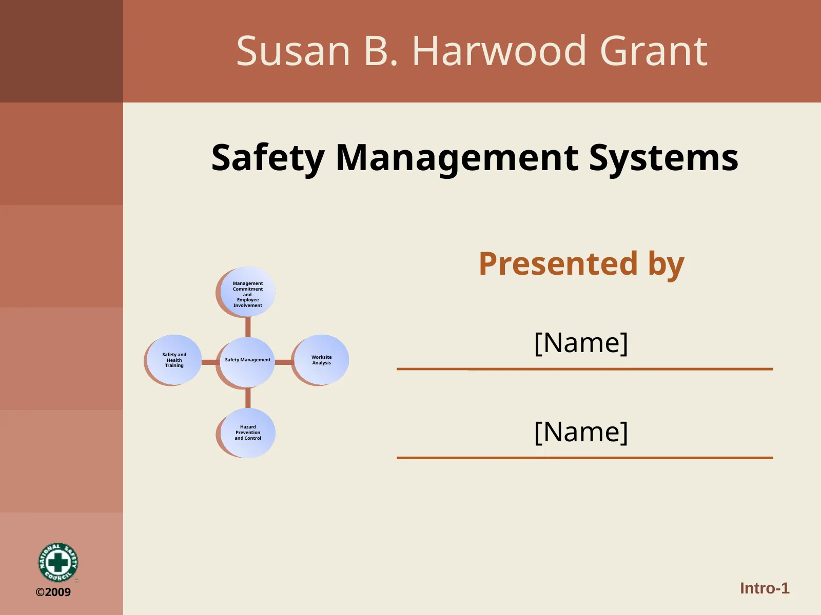Module 1: Introduction to Safety and Health Management Systems, slide 1: Susan B. Harwood Grant
