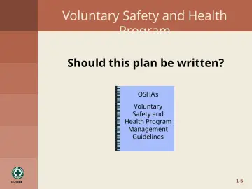 Slide 14: Voluntary Safety and Health Program