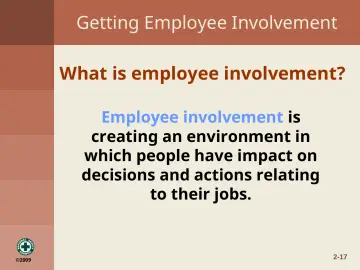 Slide 17: Getting Employee Involvement