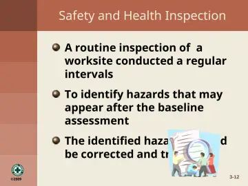 Slide 12: Safety and Health Inspection