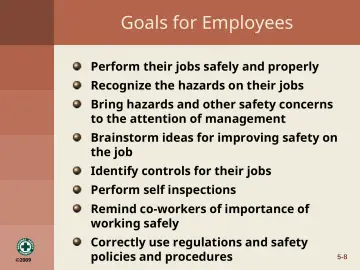 Slide 8: Goals for Employees