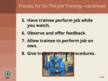 Slide 16: Process for On-The-Job Training—continued