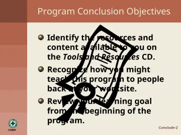 Slide 14: Program Conclusion Objectives