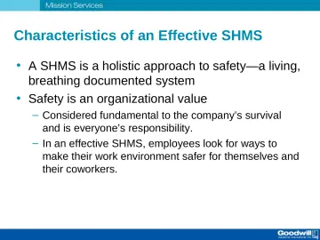 Slide 17: Characteristics of an Effective SHMS