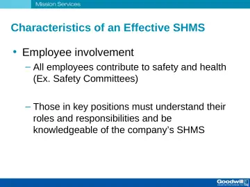 Slide 19: Characteristics of an Effective SHMS