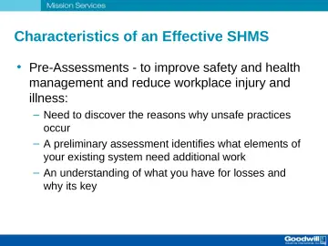 Slide 23: Characteristics of an Effective SHMS