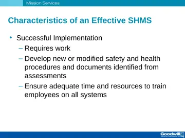 Slide 24: Characteristics of an Effective SHMS
