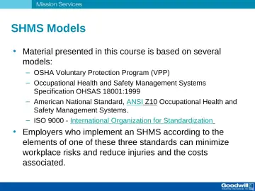 Slide 27: SHMS Models