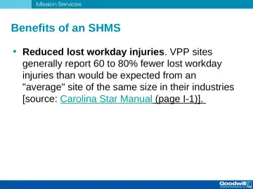 Slide 37: Benefits of an SHMS