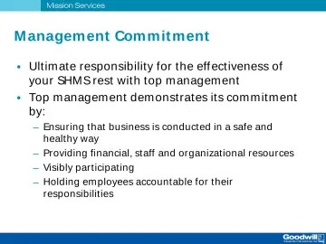 Slide 5: M anagement Commit ment