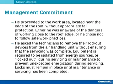 Slide 11: M anagement Commit ment