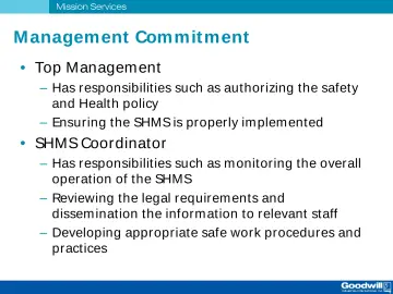 Slide 13: M anagement Commit ment