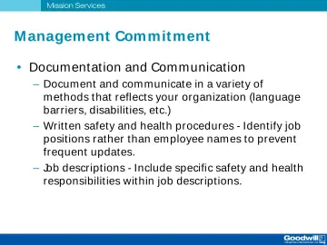 Slide 15: M anagement Commit ment