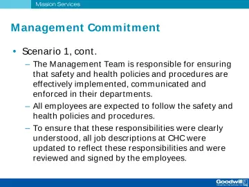 Slide 18: M anagement Commit ment