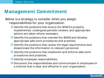 Slide 20: M anagement Commit ment