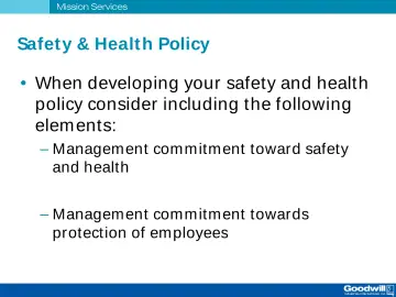 Slide 28: Safet y & Health Policy