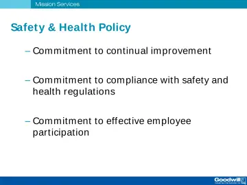Slide 29: Safet y & Health Policy