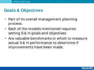 Slide 36: Goals & Object ives