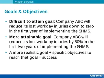 Slide 40: Goals & Object ives