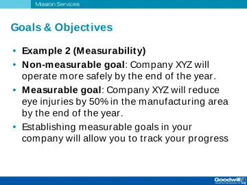 Slide 41: Goals & Object ives