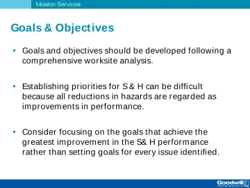 Slide 42: Goals & Object ives