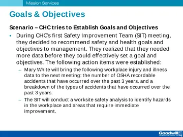 Slide 47: Goals & Object ives