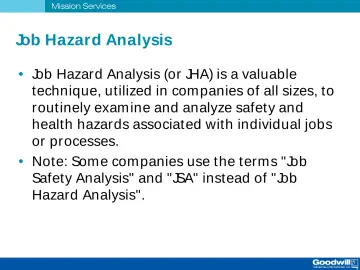 Slide 47: Job Hazard Analysis