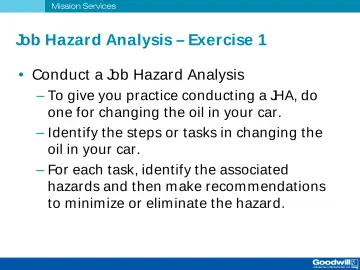 Slide 51: Job Hazard Analysis – Exercise 1