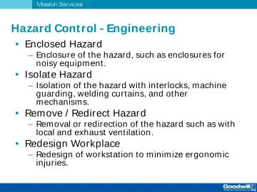 Slide 10: Hazard Control - Engineering