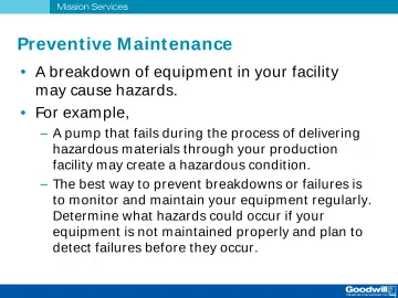 Slide 23: Prevent ive M aint enance