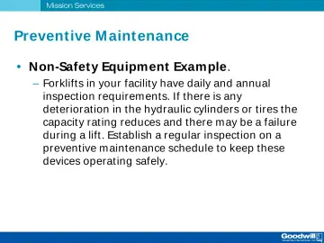Slide 25: Prevent ive M aint enance
