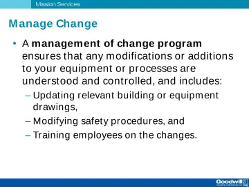 Slide 28: M anage Change