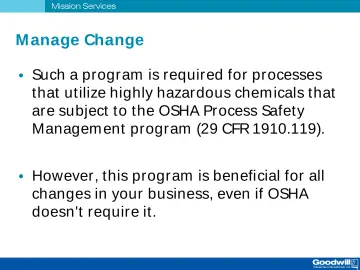 Slide 29: M anage Change