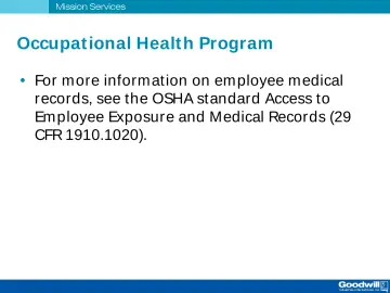 Slide 35: Occupat ional Healt h Program