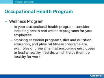 Slide 36: Occupat ional Healt h Program