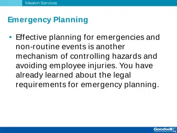 Slide 38: Emergency Planning