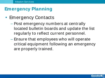 Slide 43: Emergency Planning