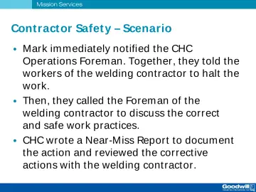 Slide 55: Contract or Safet y – Scenario