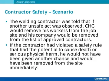 Slide 56: Contract or Safet y – Scenario