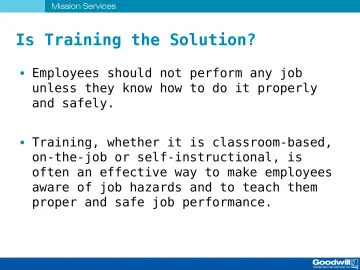 Slide 16: Is Training the Solution?