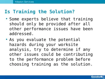 Slide 18: Is Training the Solution?