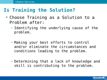 Slide 20: Is Training the Solution?