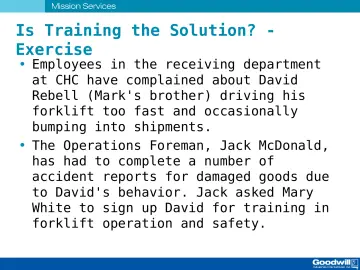 Slide 21: Is Training the Solution? - Exercise