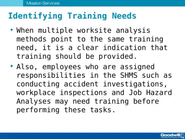Slide 26: Identifying Training Needs