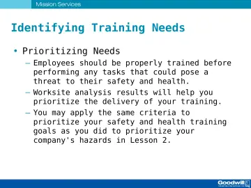 Slide 28: Identifying Training Needs